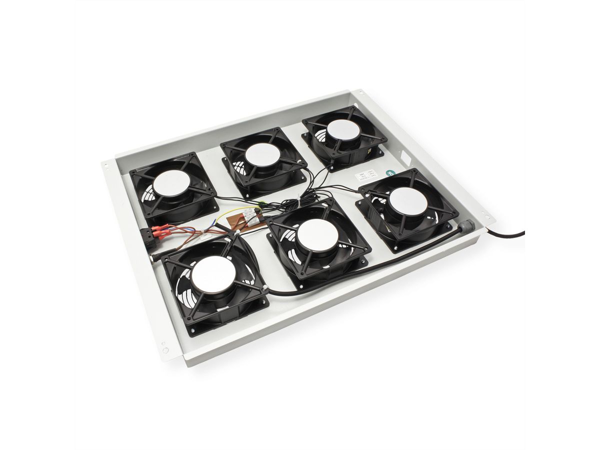 ROLINE 19-Zoll Dachlüftereinheit 6 Lüfter, ON/OFF für Serverschrank der PRO Serie grau