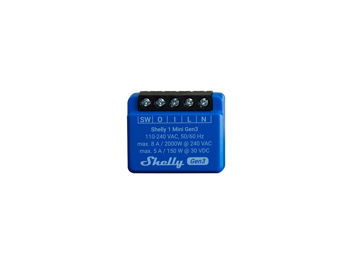Shelly Schaltaktor 1 Mini GEN 3, (New Pack Version)