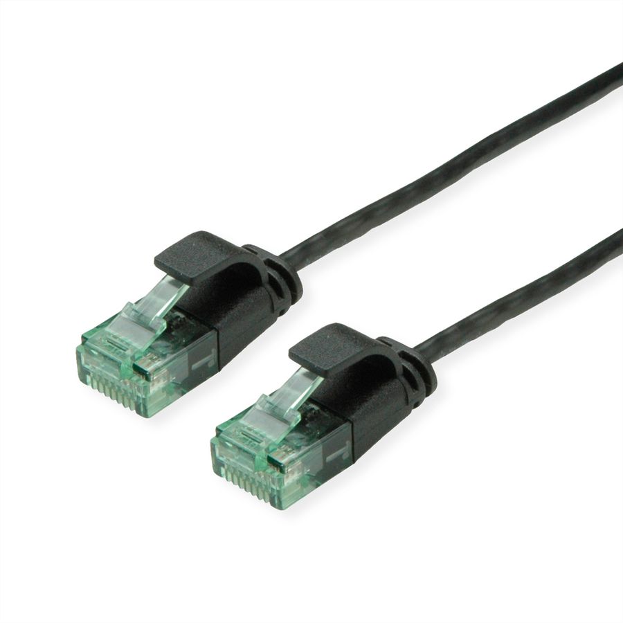 ROLINE RM UTP DataCenter Patchkabel Cat.6A (Class EA), slim, schwarz, 1 m