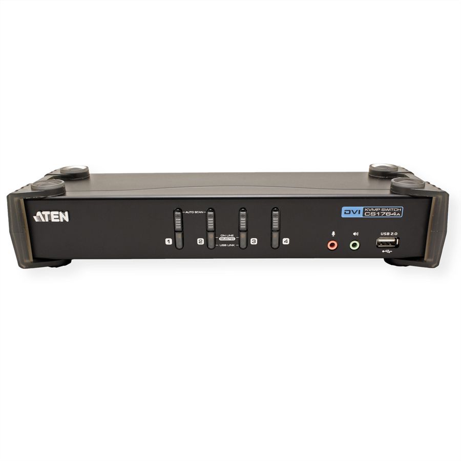 ATEN CS1764A Switch KVM DVI, USB, Audio, Hub USB, 4 ports