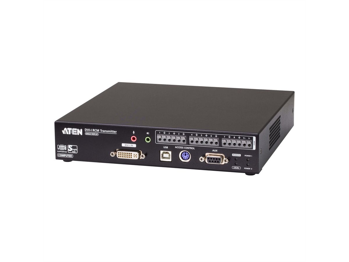 ATEN RCMDVI00BT Transmetteur KVM sur IP à un seul écran DVI-I avec accès à distance