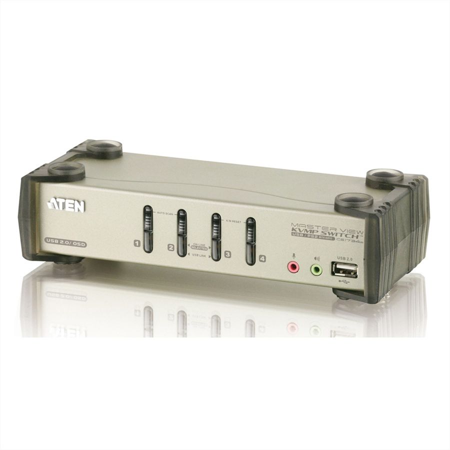 ATEN CS1734B KVM Switch VGA, PS/2-USB, Audio, USB-Hub, 4 Ports
