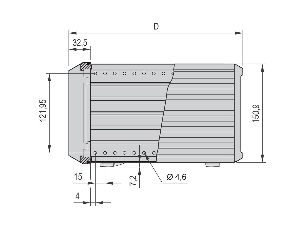 Coffret de bureau complet PropacPRO SCHROFF, blindé, 3 U, 63 HP, 266 mm