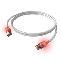 EasyLan DualBoot LED Patchkabel RJ45 S/FTP Cat.6A (Class EA), mit saCon Stecker, LSOH, weiß, 0,5 m