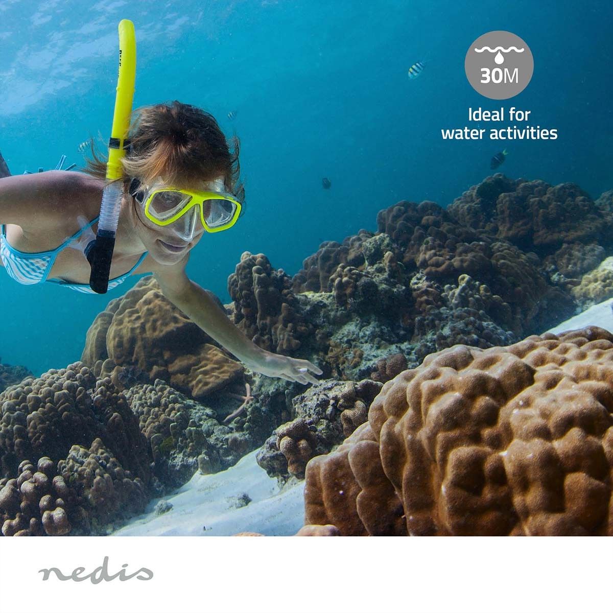 Nedis Action Cam 1080p, Dualscreen, 12Mp. 30fps, Wasserdicht bis 30m