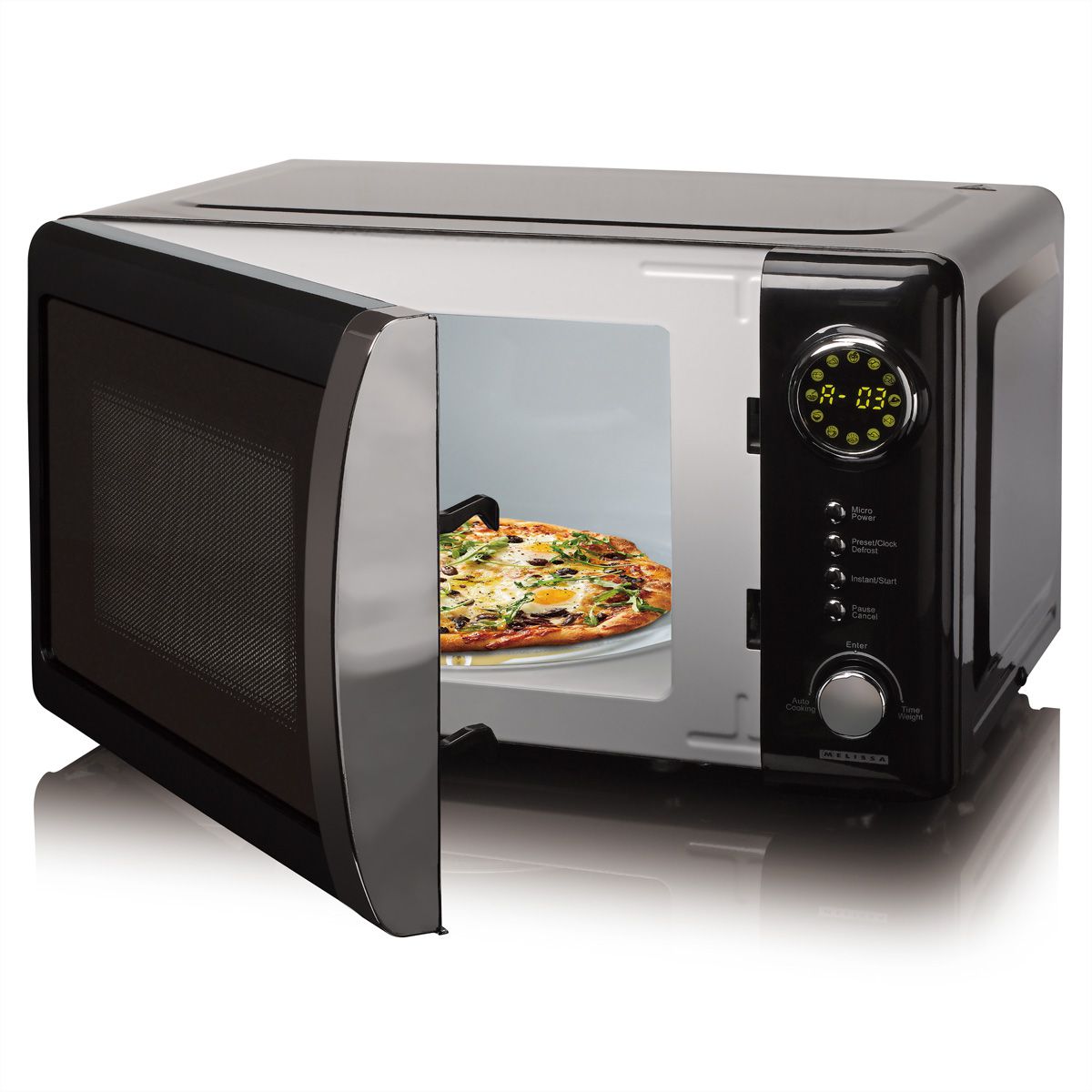 Melissa Mikrowelle 16330132, schwarz, 700W, 20L
