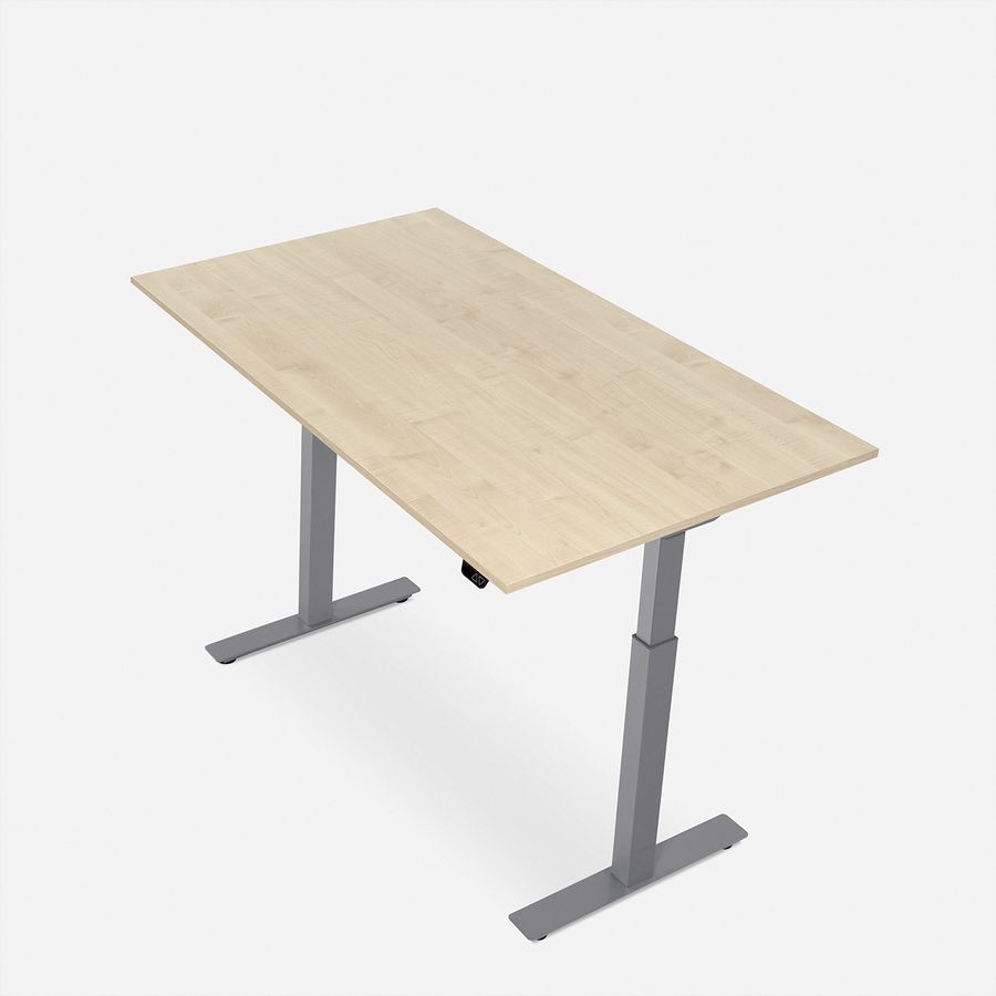 WRK21 Schreibtisch Smart 100 x 60 cm, Höhenverstellbar, Mandal Ahorn / Grau
