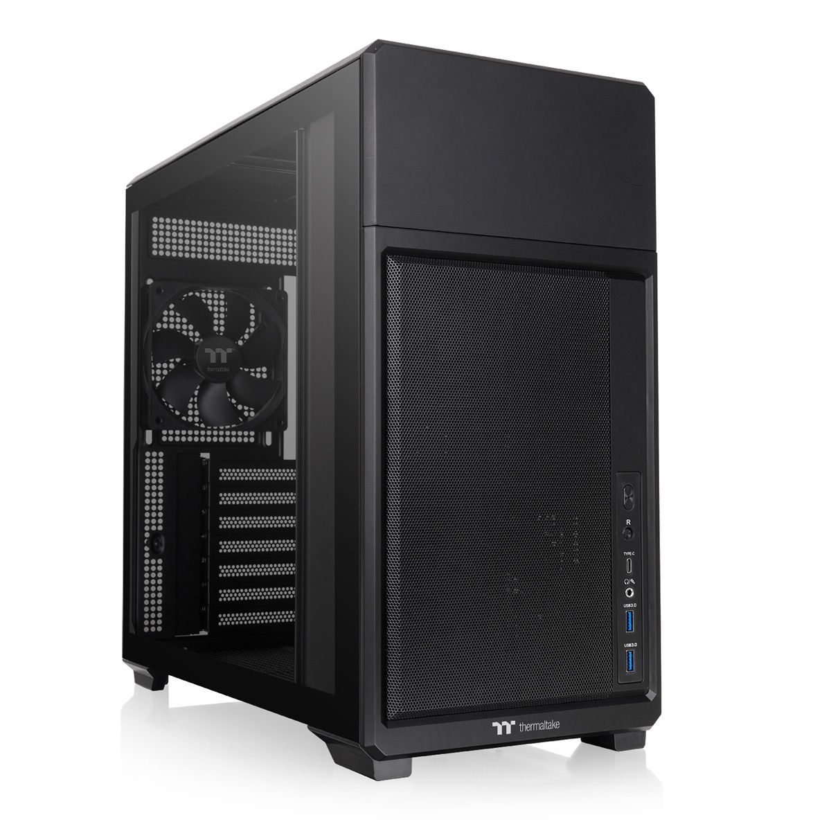 Thermaltake TR300 TG Mid Tower ATX Gehäuse, Schwarz