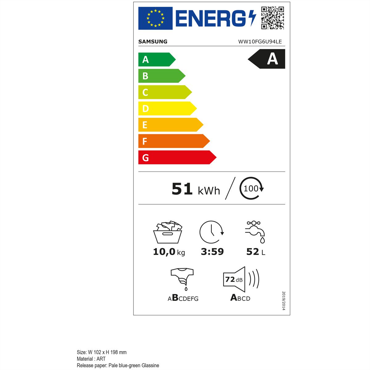 Samsung lave-linge WW6400 10kg, A , blanc, AI EcobubbleTM