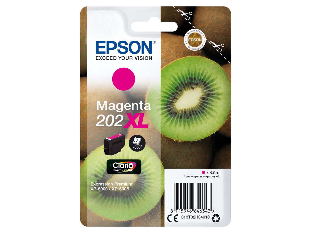 Epson Kiwi Singlepack Magenta 202XL Claria Premium Ink