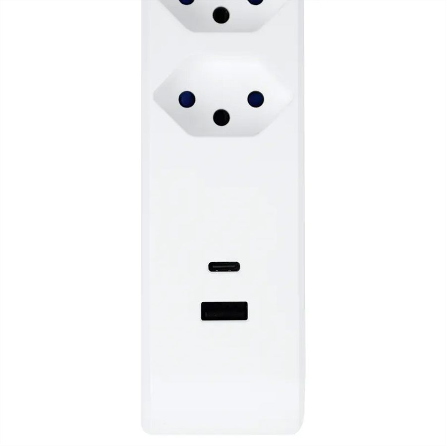 Steffen Steckdosenleiste IQ PRO 6fach, PRO 6xT13 + 1xUSB-A 18W + 1xUSB-C PD 20W, 3m, weiss