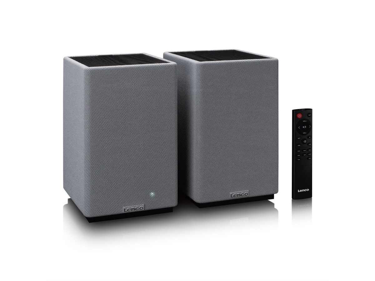 Lenco Haut-parleur actif, 2x40W, noir,, BT, opt.In, USB, AUX, SUB-Out, IR-FB.