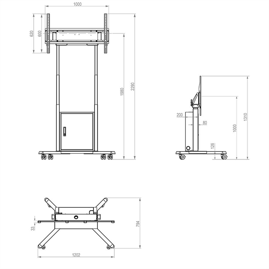 Hagor Liftsystem HP Twin Lift M-B, mobil, motorisch höhenverstellbar