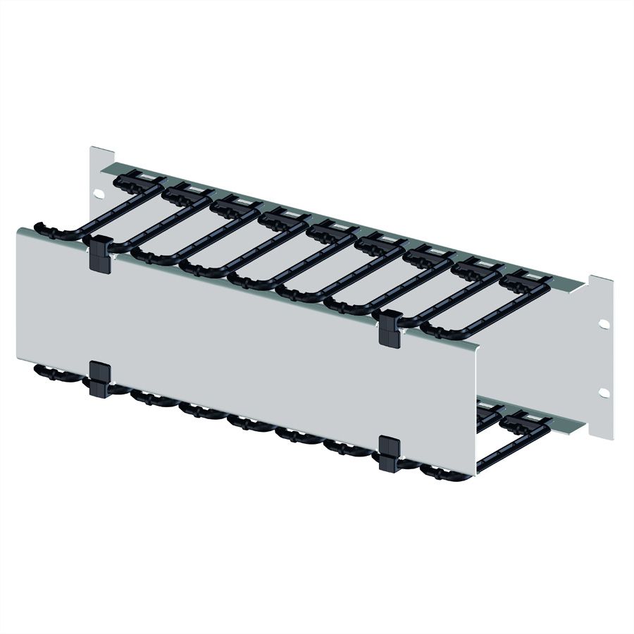 APRANET Passe-câbles 19" avec capot amovible, 2 UH