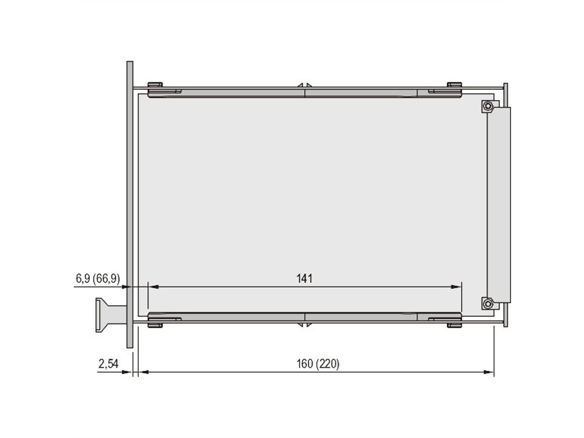 SCHROFF Unité enfichable de type cadre, rail de guidage, 5 paires