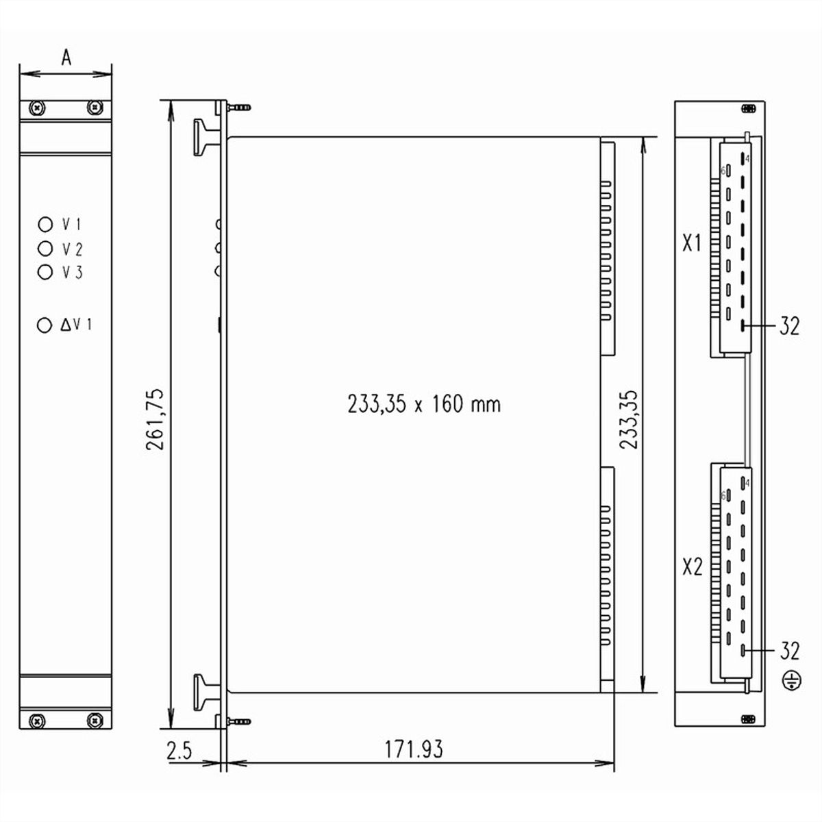 SCHROFF PSU 19" AC/DC pour VMEbus, MPS 022, 6 U
