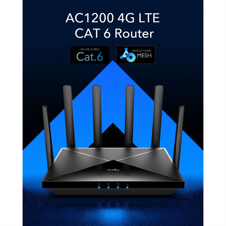 CUDY LT700 AC1200 Routeur WiFi 4G, LTE-Cat6 Gigabit