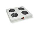 ROLINE 19" Unité de ventilation pour toit, 4 ventilateurs, thermostat, gris