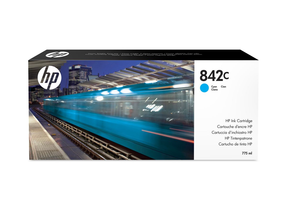 HP 842C cartouche d'encre PageWide XL cyan, 775 ml