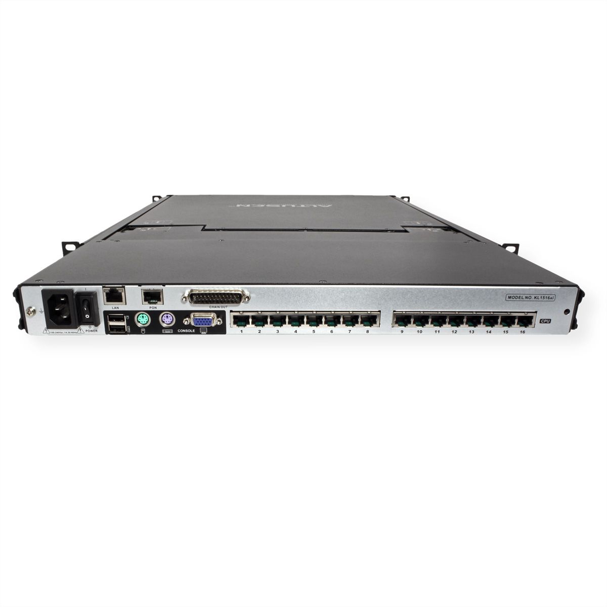 ATEN KL1516AiM KVM Over-IP Switch, 43cm TFT, VGA, PS/2-USB über Kat 5, 16 Port, ES-Layout