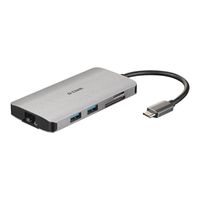 D-LINK DUB-M810 Hub USB‑C 8‑en‑1 avec HDMI/Ethernet/lecteur de carte/alimentation