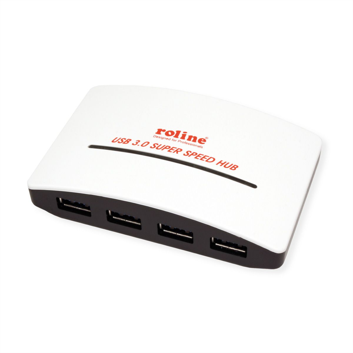 ROLINE USB 3.2 Gen 1 Hub "Black and White", 4 Ports, mit Netzteil