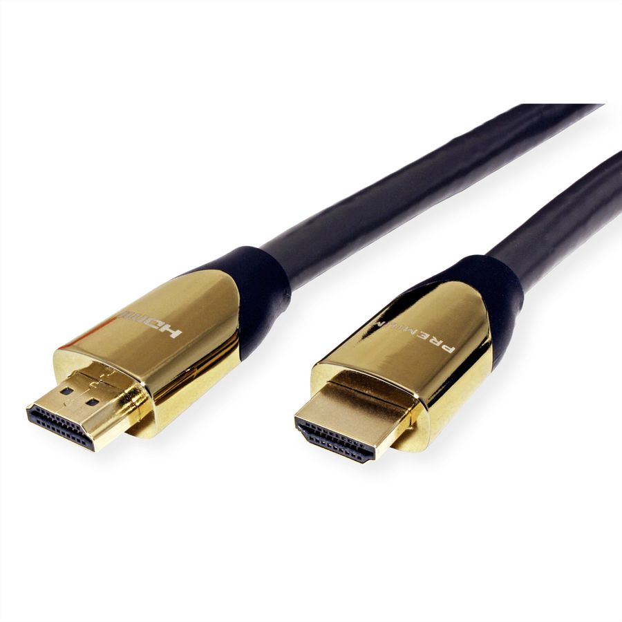 ROLINE 4K PREMIUM HDMI Ultra HD Kabel mit Ethernet, ST/ST, schwarz, 7,5 m