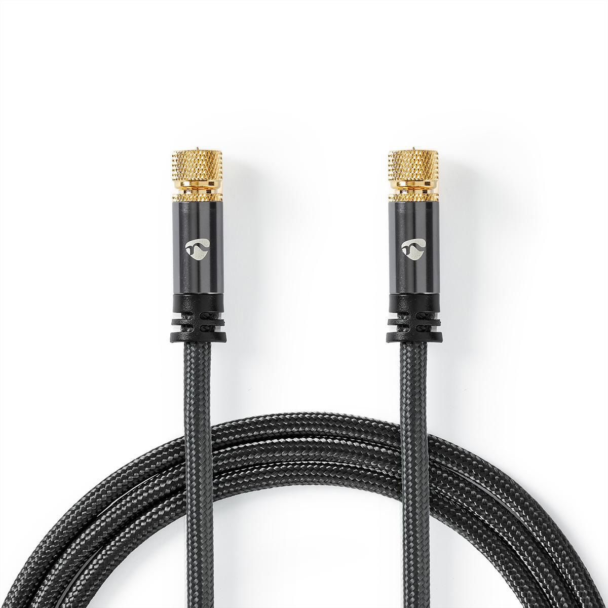 Nedis Câble d'antenne et de satellite M/M, gris, 5 m