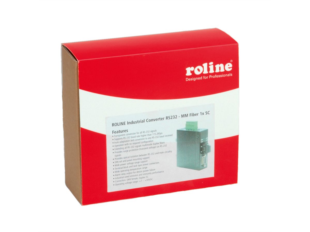 ROLINE Industrie Konverter RS232 - Multimode Glasfaser, SC