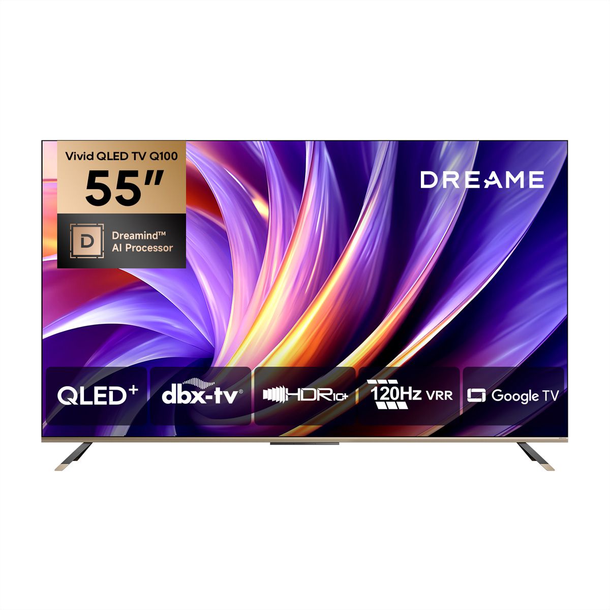 Dreame TV 55", Q100, Vivid QLED-4K, 120Hz, Mineral Black