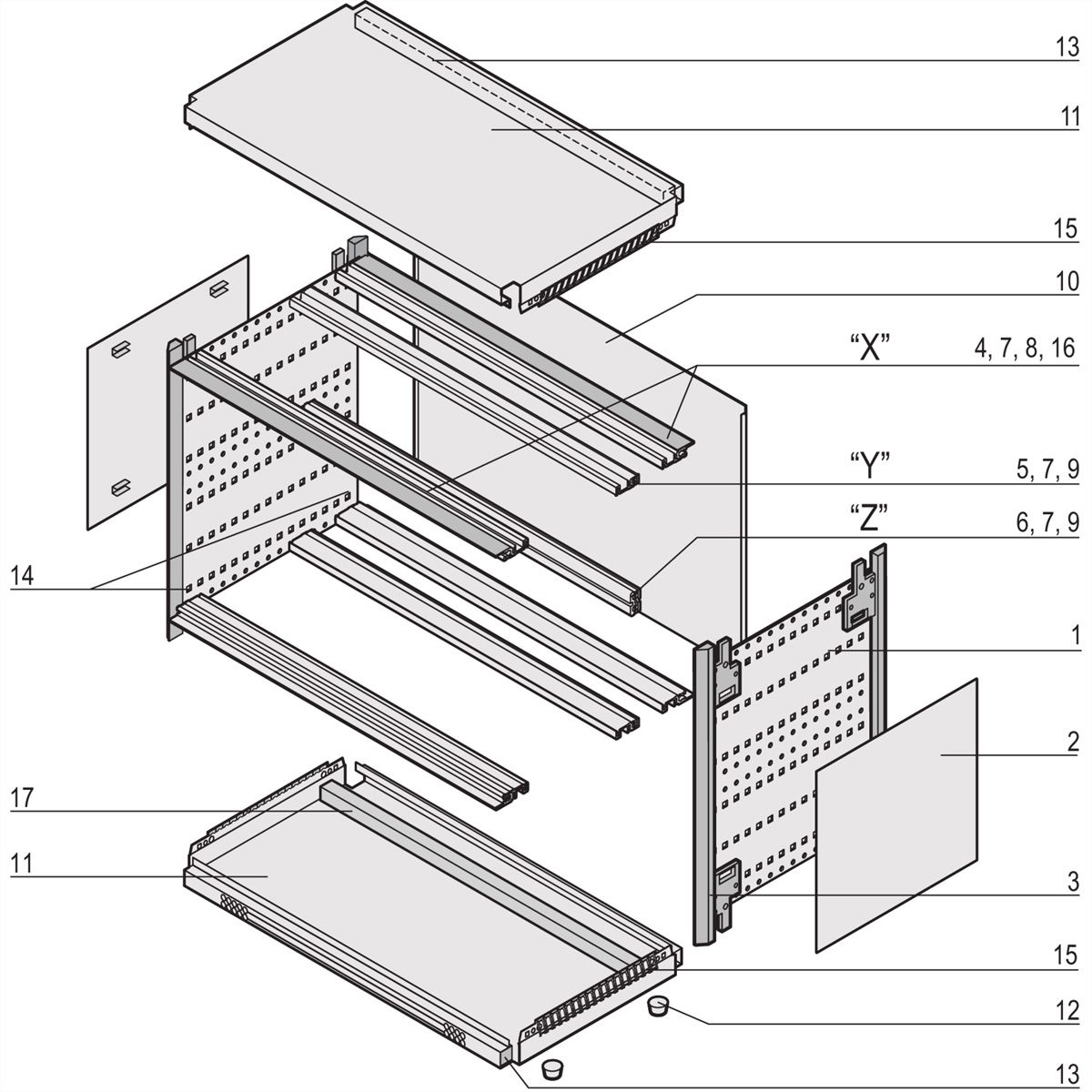 SCHROFF ratiopacPRO air Komplettgehäuse - RAT.PRO AIR 3/4HE 84TE 315T