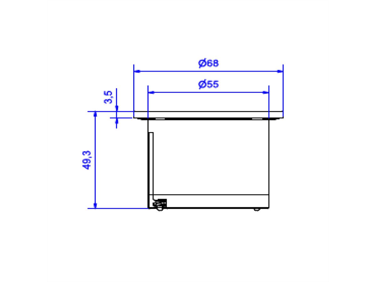 BACHMANN PIX 1xCM RAL9010 Zierring in Edelstahl-Optik
