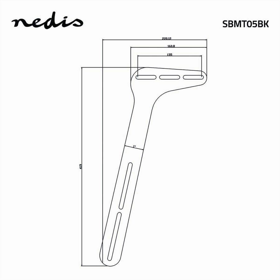 Nedis Soundbar-Halterung universal 15 kg schwarz, TV-Befestigung, 32–65", Stahl