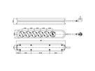 BACHMANN Prise multiple, 6x sans interrupteur, noir, 3 m