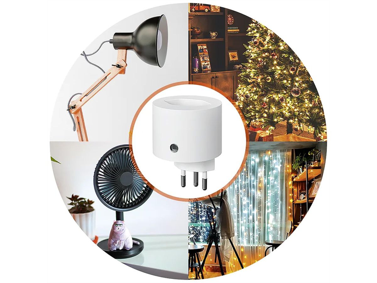 Steffen Prise adaptatrice sans fil, blanc 3x (max.2500W), avec télécom