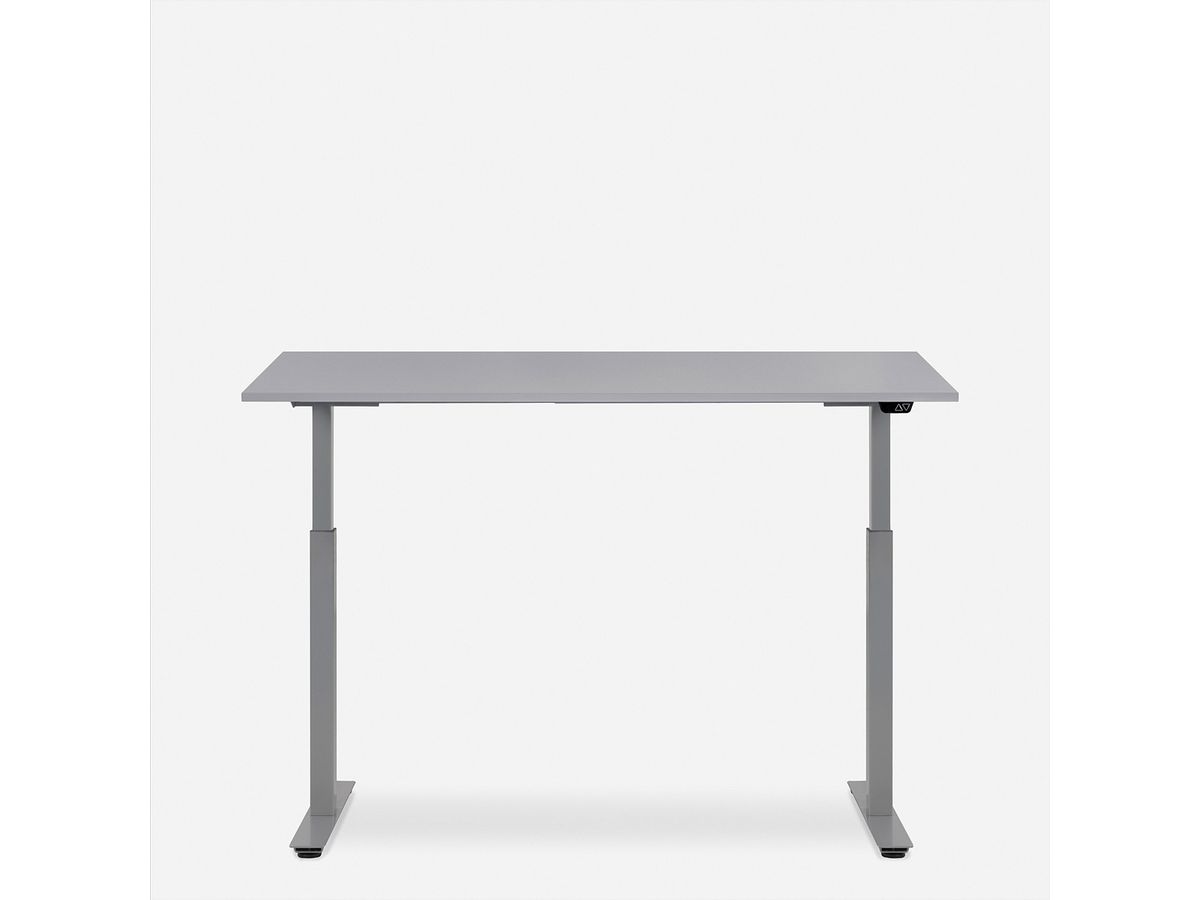 WRK21 Bureau Smart 100 x 60 cm, Hauteur réglable, Gris uni / Gris