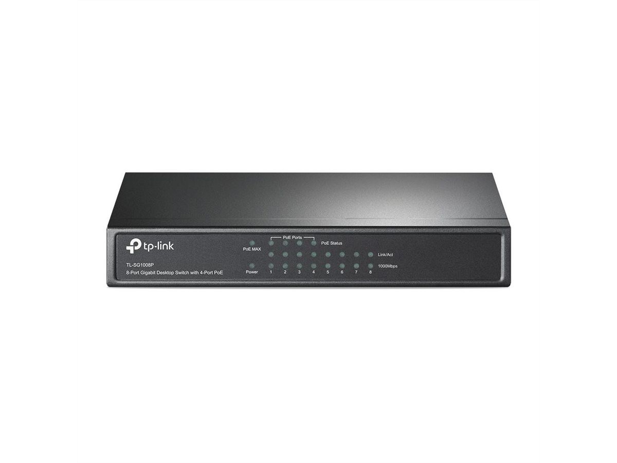 TP-Link TL-SG1008P PoE Switch , 8x Gigabit RJ45 Ports, 4x PoE Ports