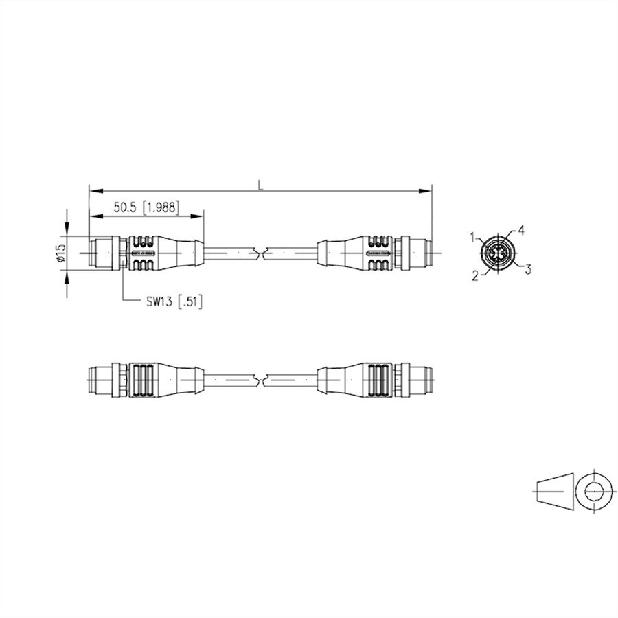 METZ CONNECT Câble Ethernet industriel M12, codage D, 5 m