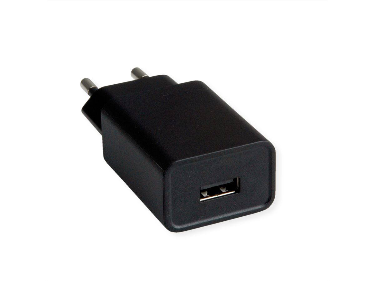 VALUE USB Charger mit Euro-Stecker, 1-Port (Typ-A), 12W