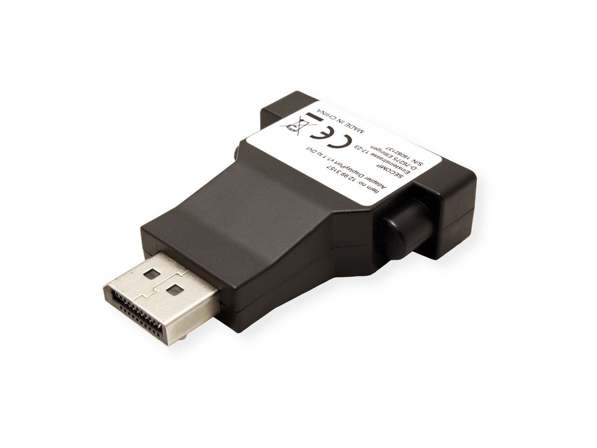 VALUE DisplayPort-DVI Adapter, DP Stecker-DVI Buchse