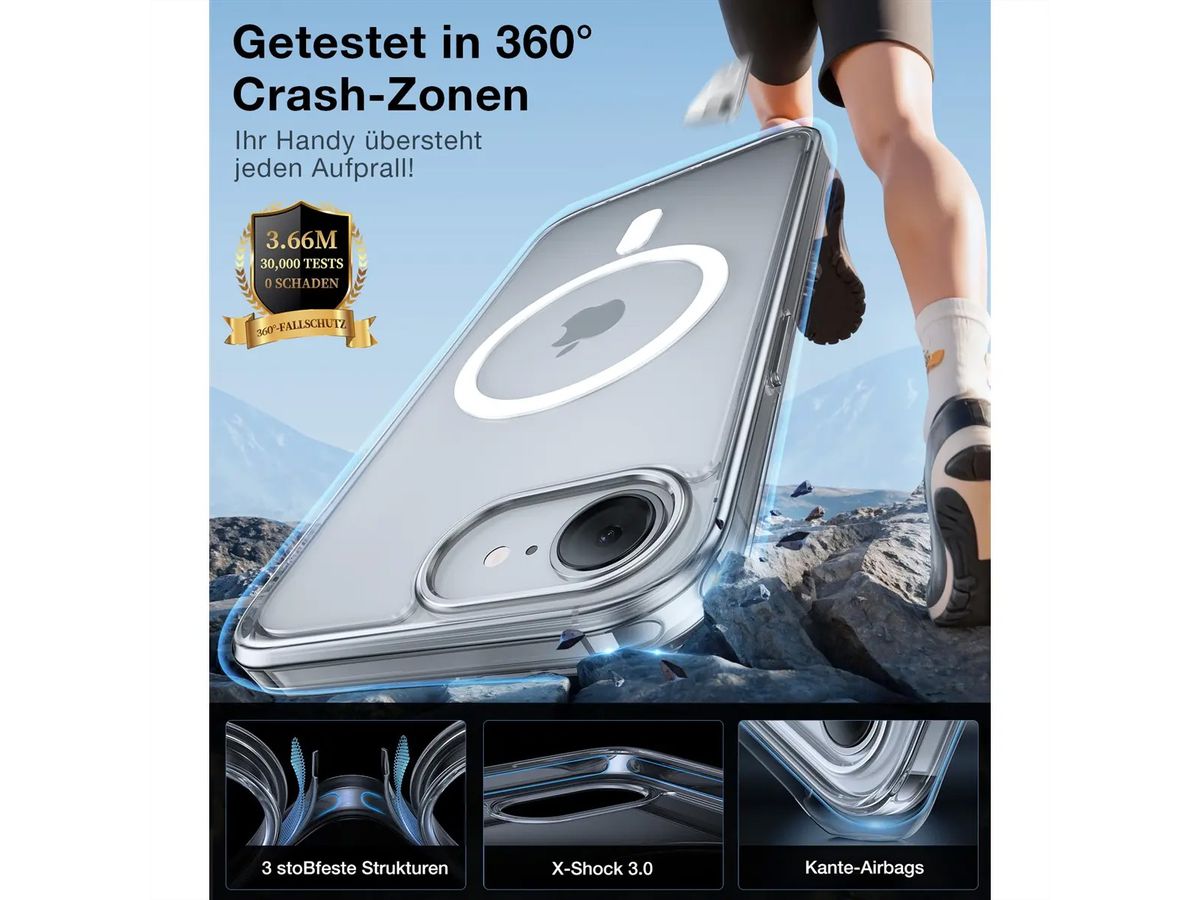 Torras Guardian Schutzhülle, iPhone 16e, MagSafe, transparent
