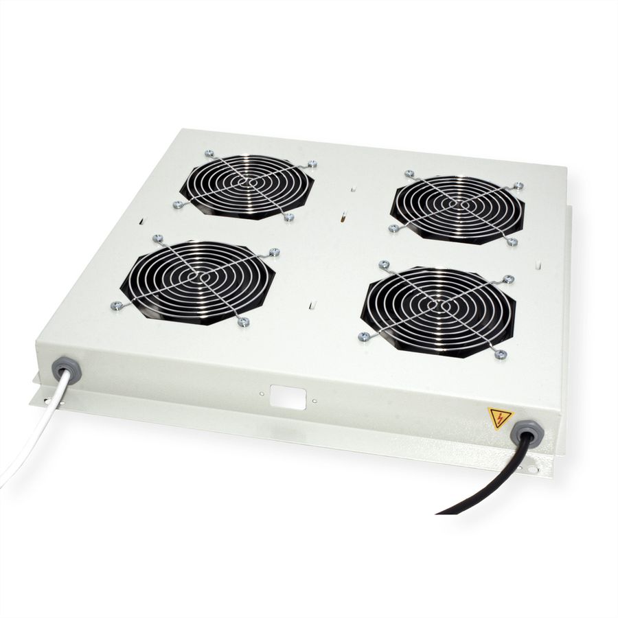 ROLINE 19-Zoll Dachlüftereinheit 4 Lüfter, Thermostat , grau
