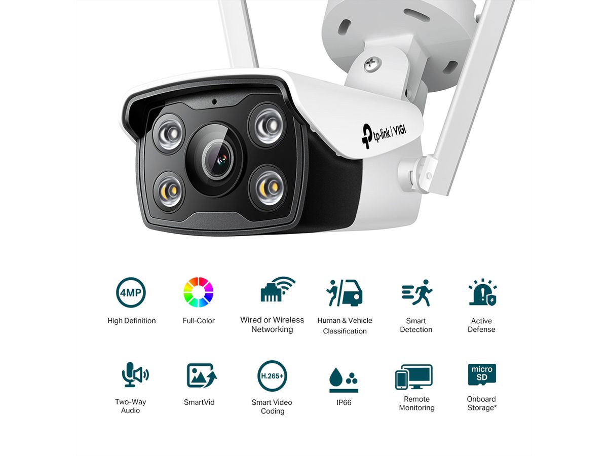 TP-Link VIGI C340-W(4mm) Bullet-Camera 4 MP, 80°, IR-LED 30m, WiFi