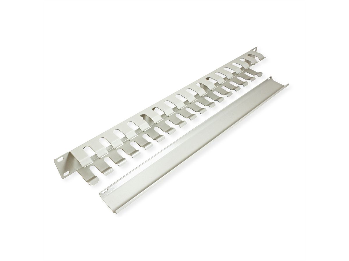 VALUE 19-Zoll-Frontplatte 1 HE mit Rangierkanal 40 x 40 mm, grau