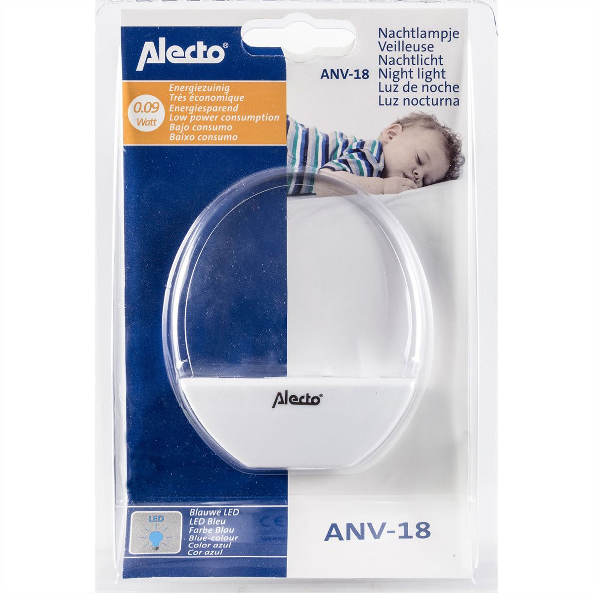 Veilleuse LED Alecto ANV-18, blanc/bleu
