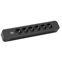 BACHMANN Prise multiple, 12x, aluminium, noir, 2 m