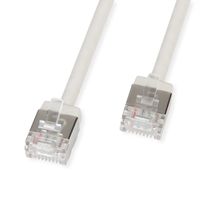 ROLINE U/FTP DataCenter Patchkabel Cat.6A (Class EA), LSOH, slim, extra kurzer Stecker, grau, 0,5 m