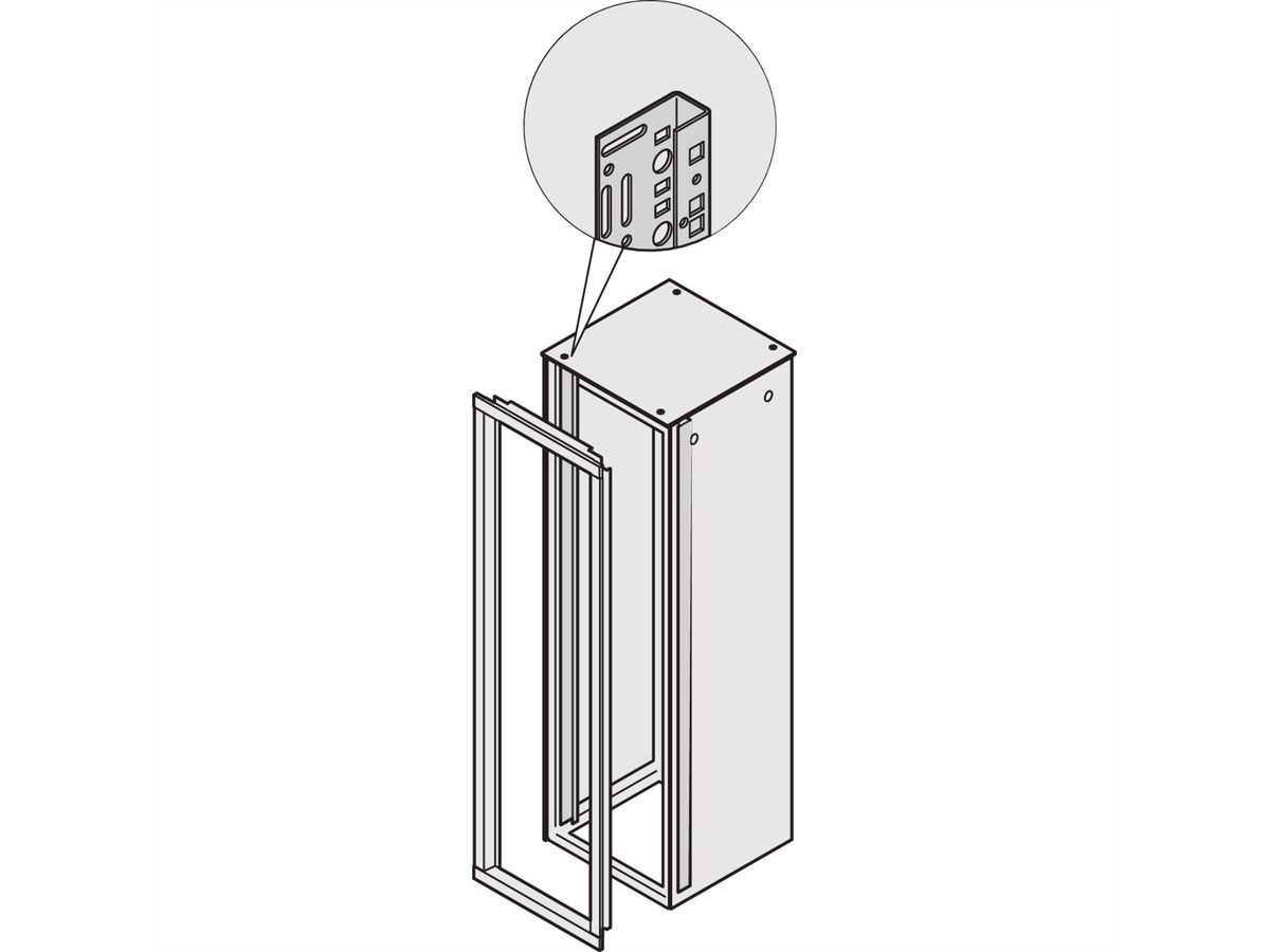 SCHROFF Varistar, support d'adaptateur pour cadre déco, 1600H 600W, RAL 7021