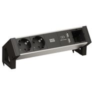 BACHMANN DESK2 ALU BLACK 2x contact de protection 1x USB-Charger 1x ABD GST18
