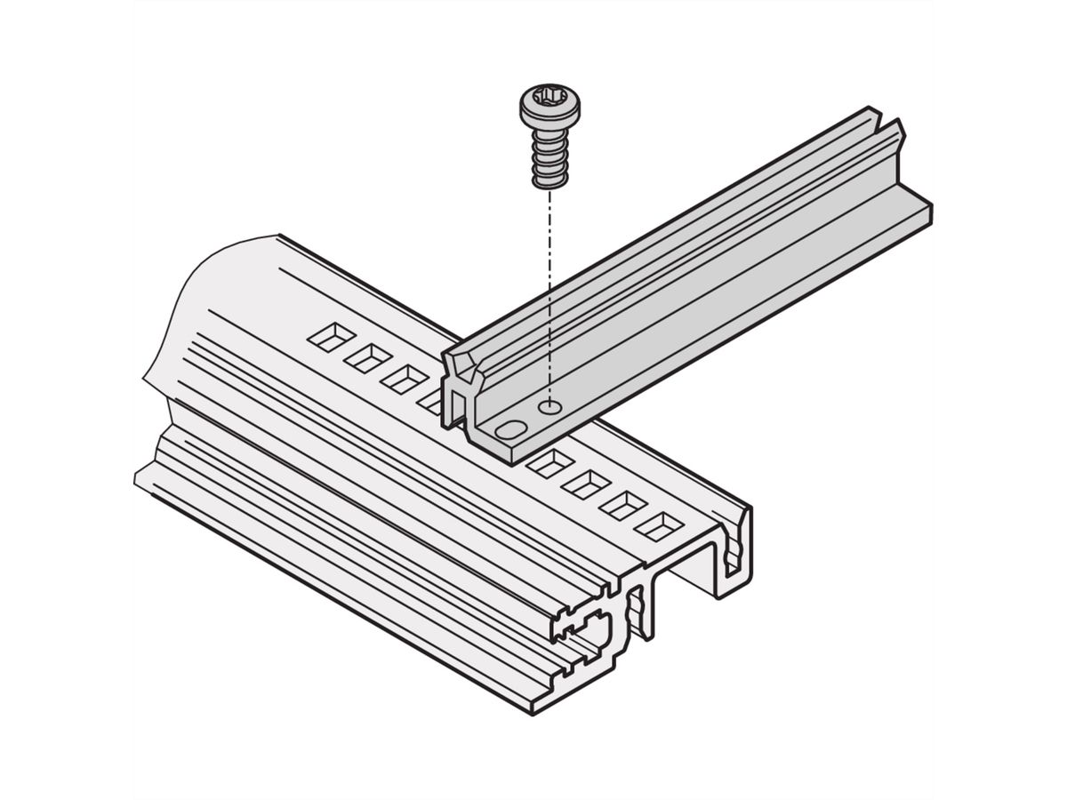 Accessoire pour rail de guidage SCHROFF pour circuits imprimés lourds, extra-fort, aluminium, 220 mm, largeur de rainure 2 mm, argent